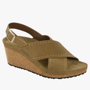 Birkenstock Womens Papillio Samira rivets Wedge Sandal sling back